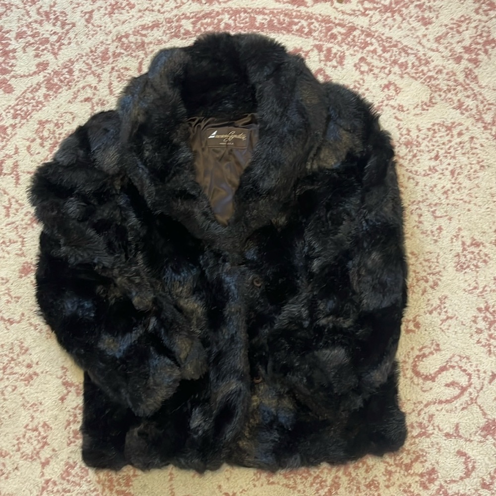 Black Faux Fur Coat